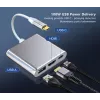 Koncentrator przejściówek USB C TB AKTBXVAU3HMPDAV — 3 w 1: HDMI + USB-A + USB-C PD, Srebrny