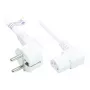 Netzkabel Schutzkontakt-Stecker Typ E+F (CEE 7/7, gewinkelt) an C13 (rechts gewinkelt), weiß, 1,00 mm², 5 m, Good Connections® (P0131-W050)