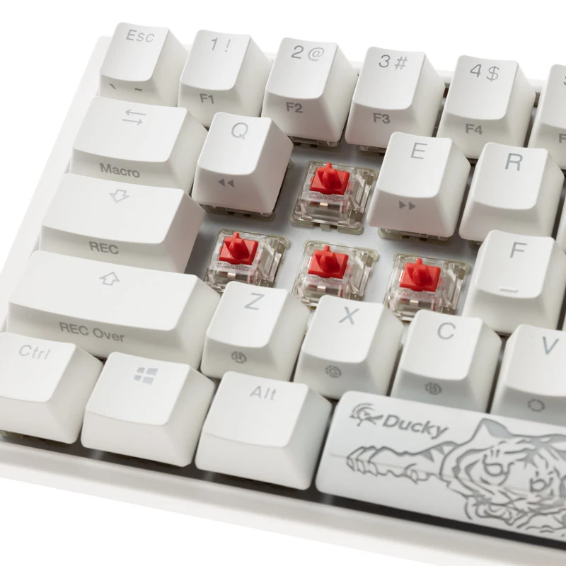 Ducky One 3 Classic Pure Biały Mini Gaming klawiatura, RGB LED - MX-Czerwony (US) (DKON2161ST-RUSPDPWWWSC1)