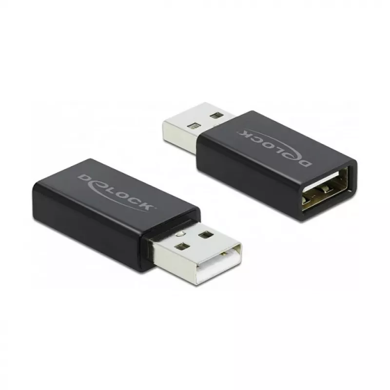 Adapter DELOCK USB 2.0, wtyk typu A na gniazdo typu A, blokada danych