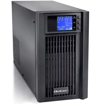 UPS QOLTEC Pure Sine Wave 2kVA 1600W z AVR i wyświetlaczem LCD
