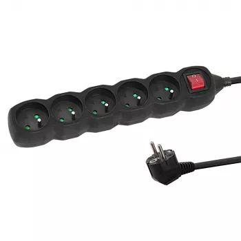 Przedłużacz elektryczny ESPERANZA ELK215K – kabel 3 m, 5 gniazd AC typu E, do użytku wewnętrznego, czarny