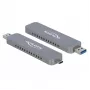 Externes Gehäuse für M.2 für M.2 NVMe PCIe SSD, Laufwerksgehäuse silber, mit USB TypeC und Typ-A Stecker