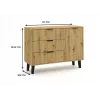 SCANDI 1D3S cienki dąb ARTISAN komoda