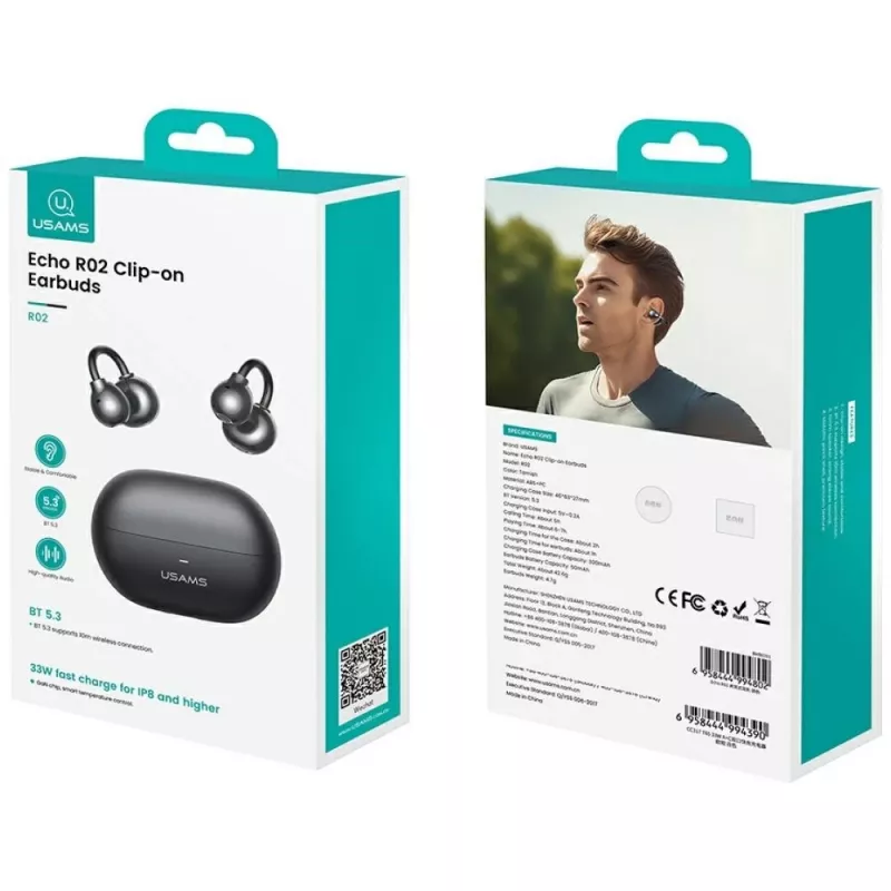 Słuchawki Bluetooth R02 Clip-on szary