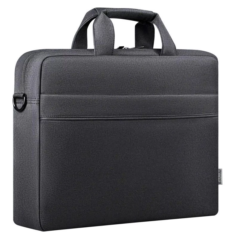 Torba na laptopa DEFENDER FIRM 26123 do laptopów 15,6 cala, poliuretan, czarna, toploader, odpinany pasek na ramię