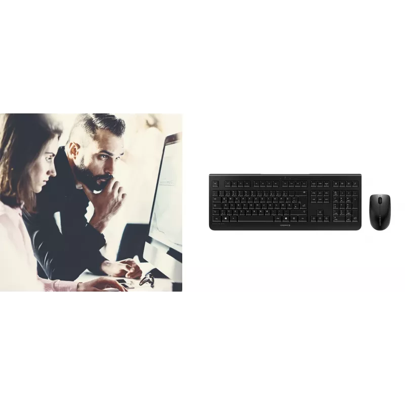 CHERRY DW 3000 klawiatura mysz w zestawie uniwersalna RF Wireless QWERTZ niemiecka szara