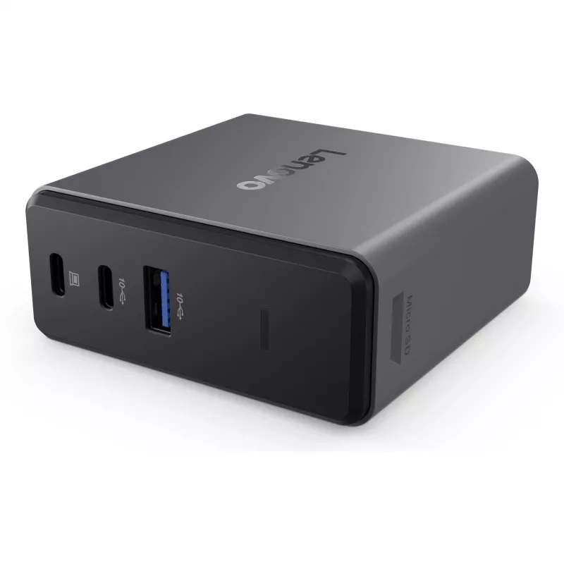 Lenovo X9 Charging GaN Dock Przewodowy USB 3.2 Gen 2 (3.1 Gen 2) Type-C Szary