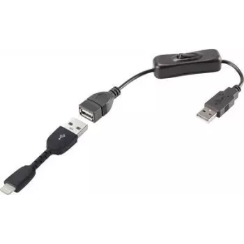 Kabel USB 2.0 A na Apple Lightning Renkforce RF3346622, 0,30 m, czarny