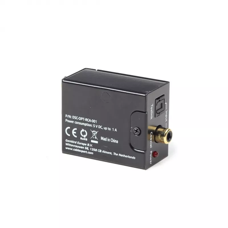 Gembird DSC-OPT-RCA-001 konwerter audio Czarny
