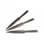 Noże sportowe do rzucania KAL22 LIDER zestaw 3 szt. — stal stopowa, długość 275 mm, ostrze 165 mm, 50 HRC, 240 g, wykończenie srebrne
