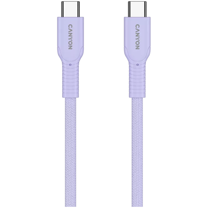 Kabel CANYON OnWire 60CL C-C 60W COLOR Pleciony 1m Fioletowy