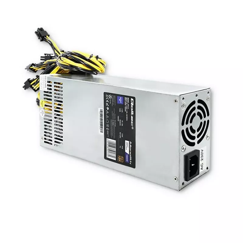 Zasilacz PCI-E Qoltec 50177 Smart 1600W | 80 Plus Gold - do kopania kryptowalut