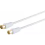 Kabel koncentryczny S/CONN 80022-128G 1,5m IEC Biały
