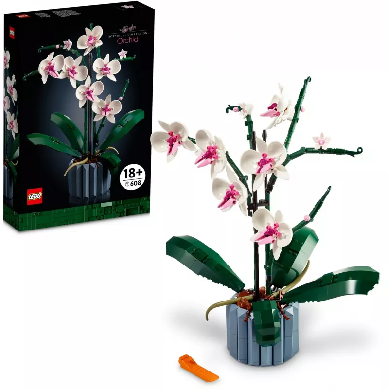 LEGO 10311 Icons Orchidea Sztuczna Roślina Zestaw do Budowania z Kwiatami Dodatek do Wystroju Wnętrz dla Dorosłych Kolekcja Botaniczna Prezent dla Żony lub Męża
