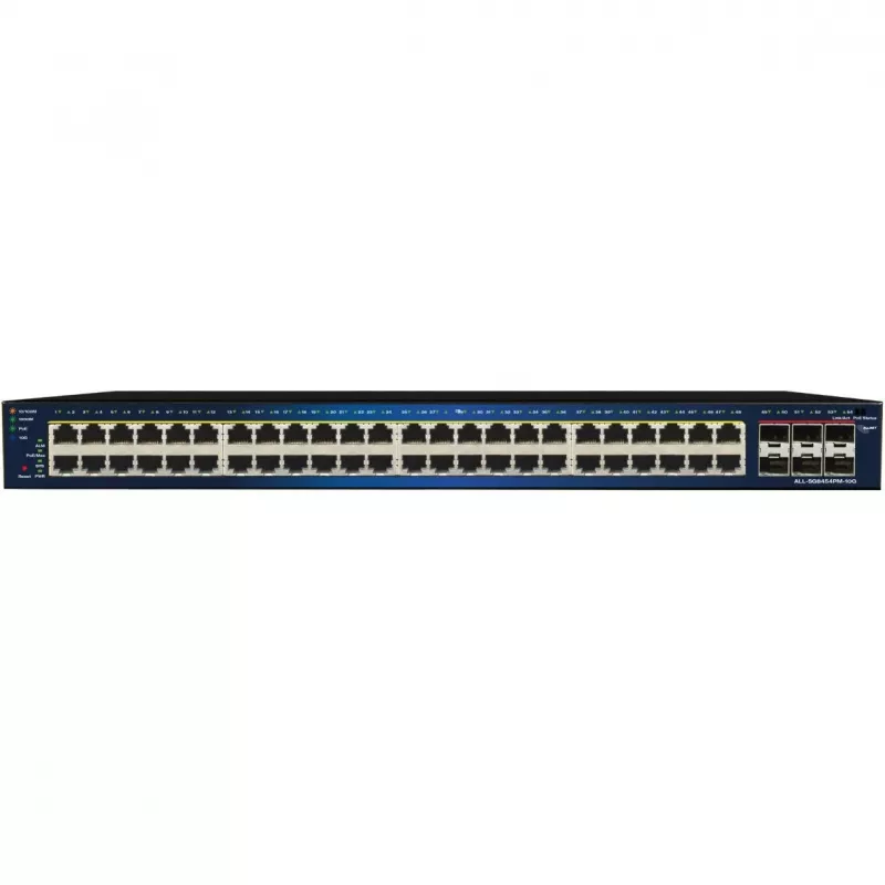 Zarządzalny przełącznik PoE ALLNET ALL-SG8454PM-10G z 48+6 portami PoE i uplinkami 10G