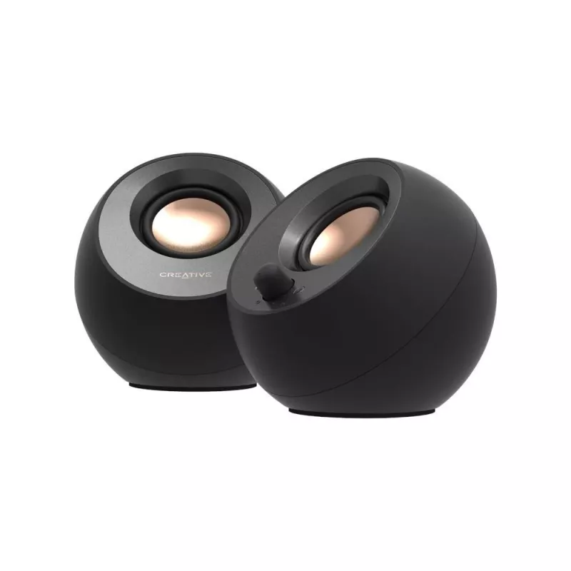 CREATIVE Pebble V3 Minimalistyczne 2.0 głośniki USB-C do komputera z dźwiękiem USB, Clear Dialog, Bluetooth 5.0, 8W RMS (szczytowo 16W), USB-A