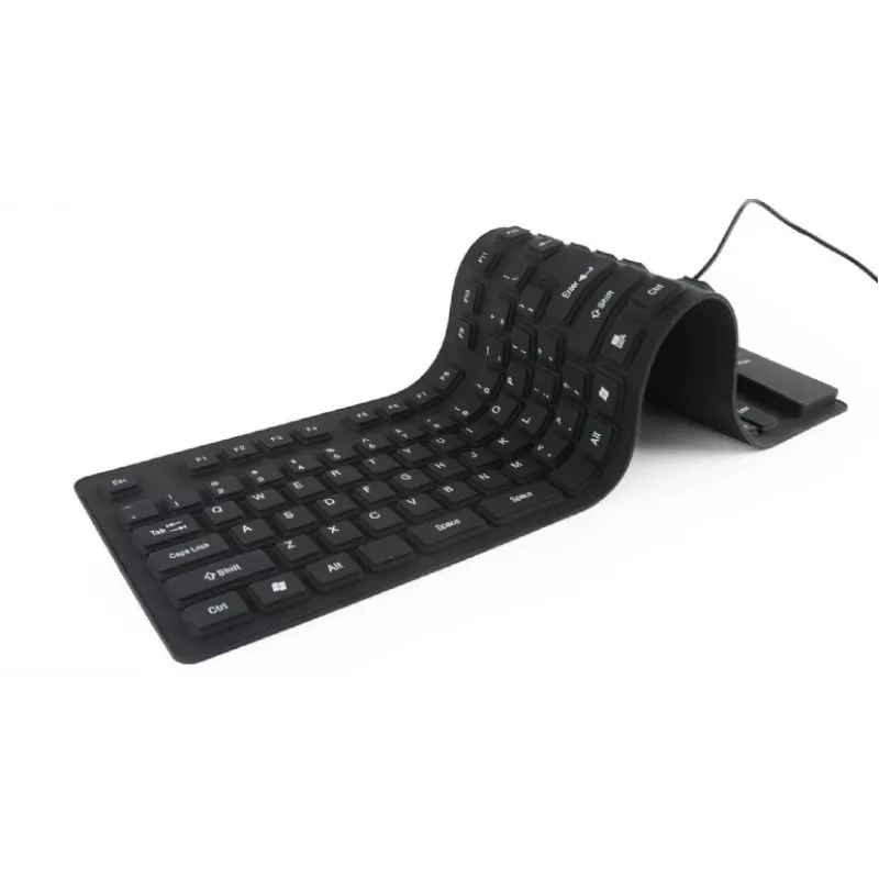 Klawiatura silikonowa USB+PS/2 czarna
