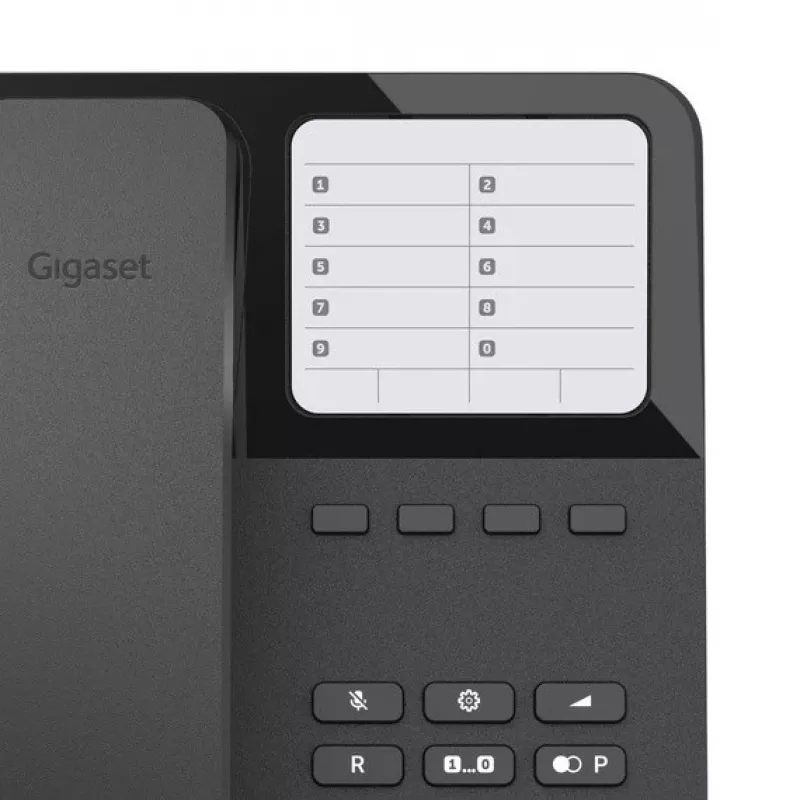 Przewodowy telefon biurkowy Gigaset Desk400 — przewodowy telefon stacjonarny, czarny, model DESK 400
