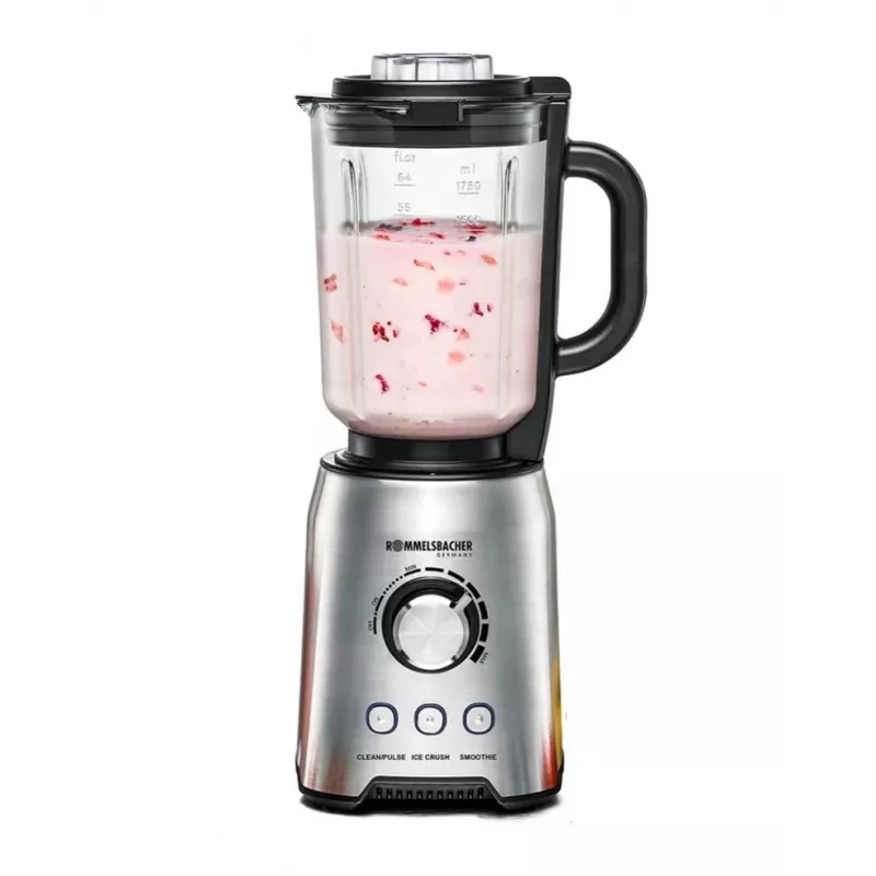 Blender stołowy Rommelsbacher MX 1250 — 1200 W, szklany dzbanek 1,75 l, stal nierdzewna