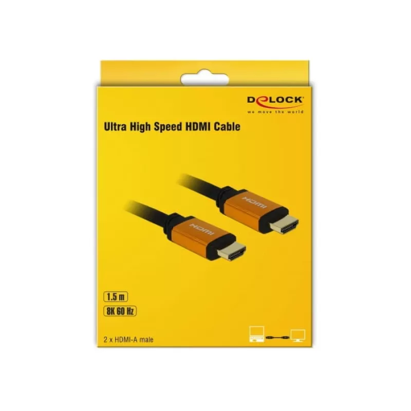Kabel HDMI DeLOCK 85728 1.5m Typ A Czarny Złoty