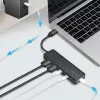 Hub USB-C, 4-porty 2x USB-A, 2x USB-C, Czarny