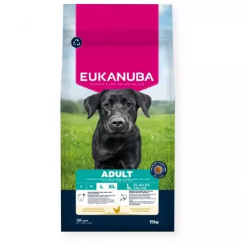 Sucha karma dla psa EUKANUBA Adult Large Chicken 15 kg — kompletna sucha karma dla dorosłych psów dużych ras, kurczak, 15 kg