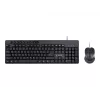 Przewodowa klawiatura pełnowymiarowa Gembird KBS-UM-04 USB QWERTY US English z myszą, czarna, kabel 1,5 m