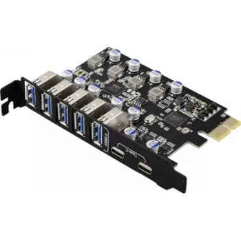 Renkforce RF-6613198 5+2 Port USB 3.2 Gen 1 Controllerkarte USB-A (USB 3.0), USB-C® (USB 3.2 Gen 1) PCIe x1 (RF-6613198)