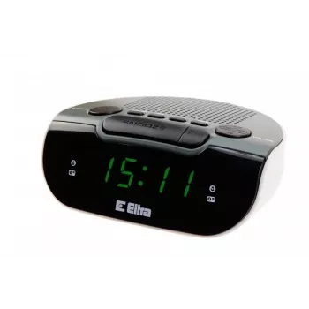 Radio z zegarem/alarmem LED, Eltra, 127x53x98 mm, szary/biały