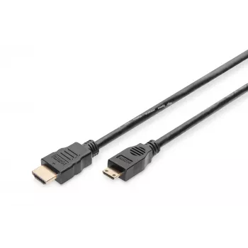 Digitus ASSMANN - Kabel wideo / audio - HDMI - 30 AWG - Mini-HDMI, 19-pin (M) - HDMI, 19-pin (M) - 3 m - Podwójna izolacja - Czarny (AK-330106-030-S)