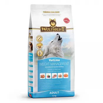 Sucha karma dla psa Wolfsblut VetLine Weight Management Turkey — 12 kg, bezzbożowa, 22% białka, 8% tłuszczu