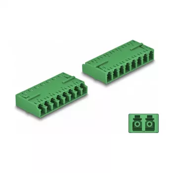 DeLOCK Optical Fiber Coupler HD LC Octuplex female to LC Octuplex female zielony