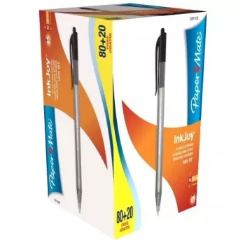 Długopis Paper Mate InkJoy 100 RT, opakowanie 80+20, czarny tusz, średnia końcówka