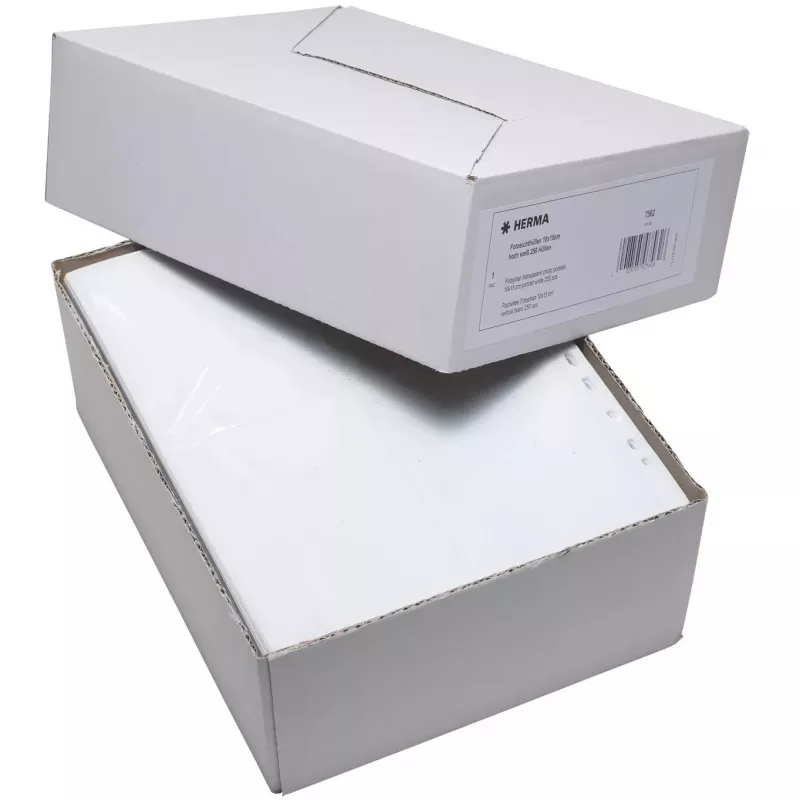 Foto kieszenie HERMA Fotophan 10x15 cm pionowe białe 250 szt.