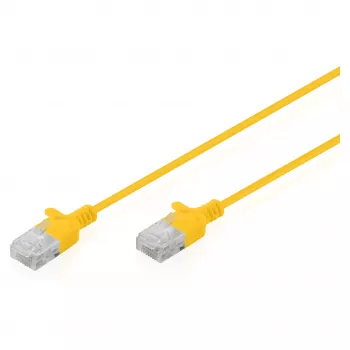 Kabel krosowy DIGITUS CAT6 U-UTP cienki, 2 m, żółty
