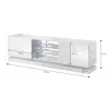 TV cabinet cama meble QIU 160 — MDF biały gloss, 1600×420×570 mm