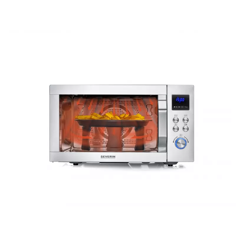 Kuchenka mikrofalowa kombinowana SEVERIN MW 7918, do zabudowy wolnostojącej, 25 l, 900 W, wyświetlacz LED, srebrna