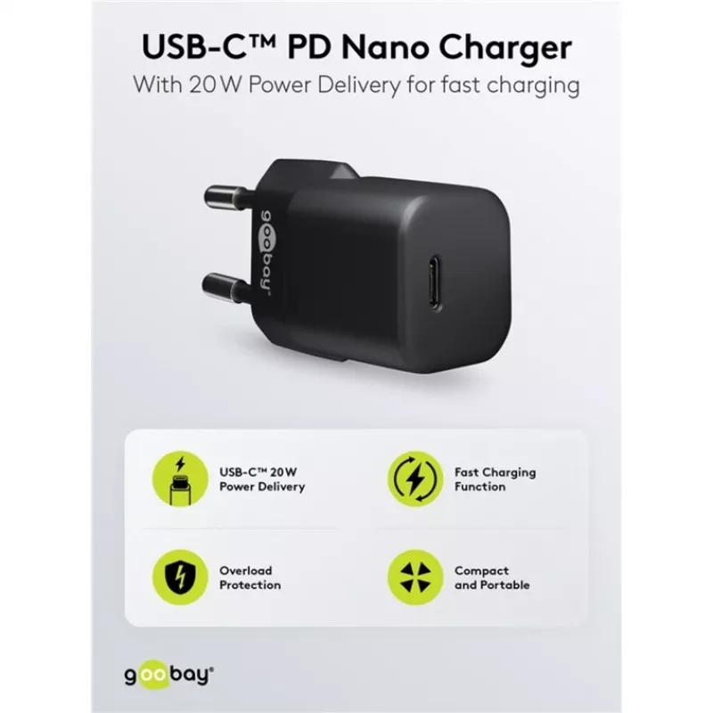 Ładowarka do urządzeń mobilnych Goobay 65403 Universal Czarny AC Fast Charging