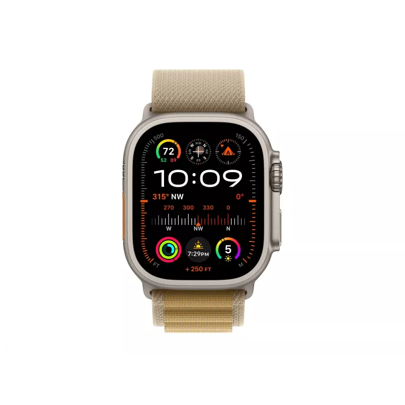APPLE Watch Ultra 2 GPS + Cellular 49mm Natural Titanium Case z Tan Alpine Loop - Mały