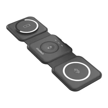 Ładowarka bezprzewodowa magnetyczna 3w1 Choetech T588-F 15W (czarna)
