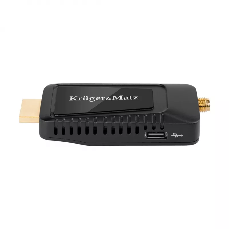 Mini tuner DVB-T2 H.265 HEVC KRUGER & MATZ KM9998, 470–862 MHz, 1 tuner, HDMI, USB, 720p