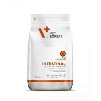 Sucha karma VETEXPERT Veterinary Diet Intestinal dla kotów, 2 kg — drób, 38% białka, 20% tłuszczu, bez glutenu i soi