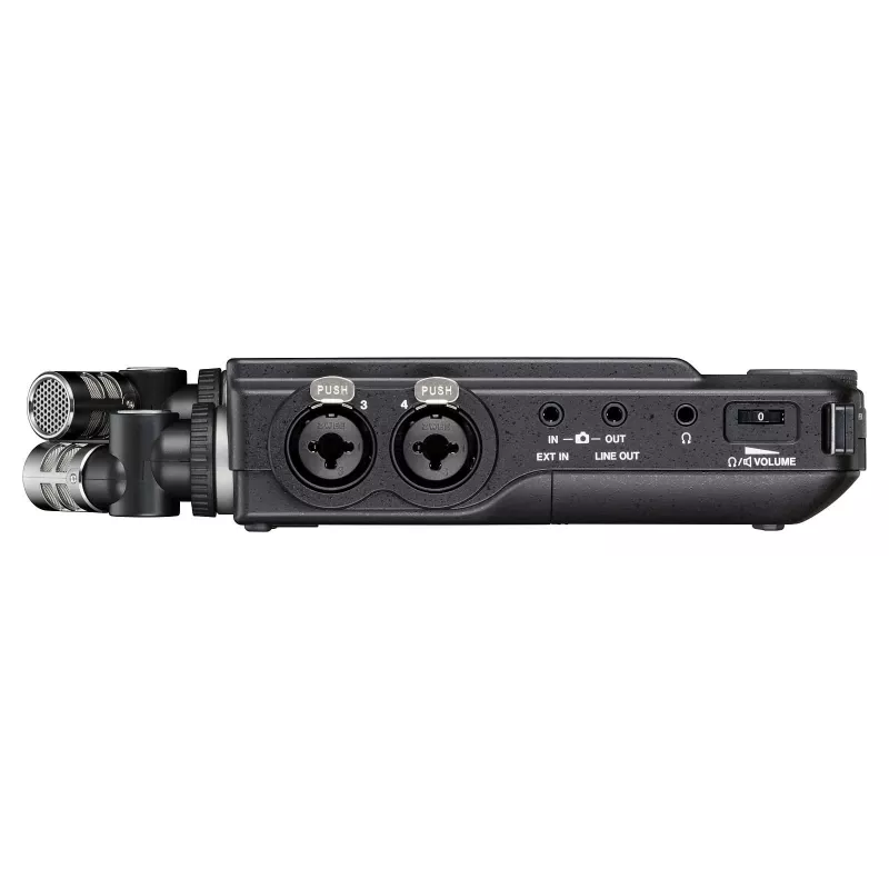 Przenośny wielościeżkowy rejestrator audio Tascam Portacapture X8 — 6 kanałów, 24/32-bit, do 96 kHz, 4 wejścia combo XLR/TRS, karta SD, USB-C, zasilanie bateryjne lub sieciowe