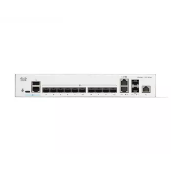 Przełącznik sieciowy Cisco Catalyst C1300-12XS zarządzalny L2/L3, 12 x 10Gb SFP+, 240 Gbit/s, 16k MAC, do montażu w szafie rack, szary