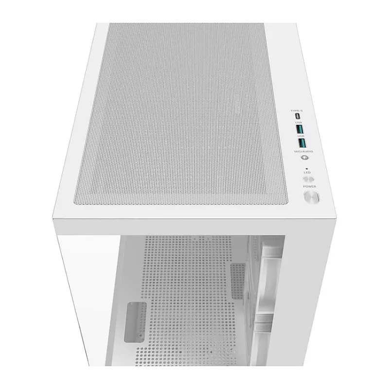 Obudowa PC Midi Tower DeepCool CG380 3F WH — Biała, 235×437×451 mm, obsługa 2,5 cala/3,5 cala, PSU na dole, 3 wentylatory 120 mm zainstalowane
