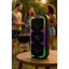 Przenośny głośnik stereo SQUEAK SQ1009 — Bluetooth 5.3, 45 W RMS, 10h bateria, FM, USB, AUX, LED, 1800 mAh, czarny