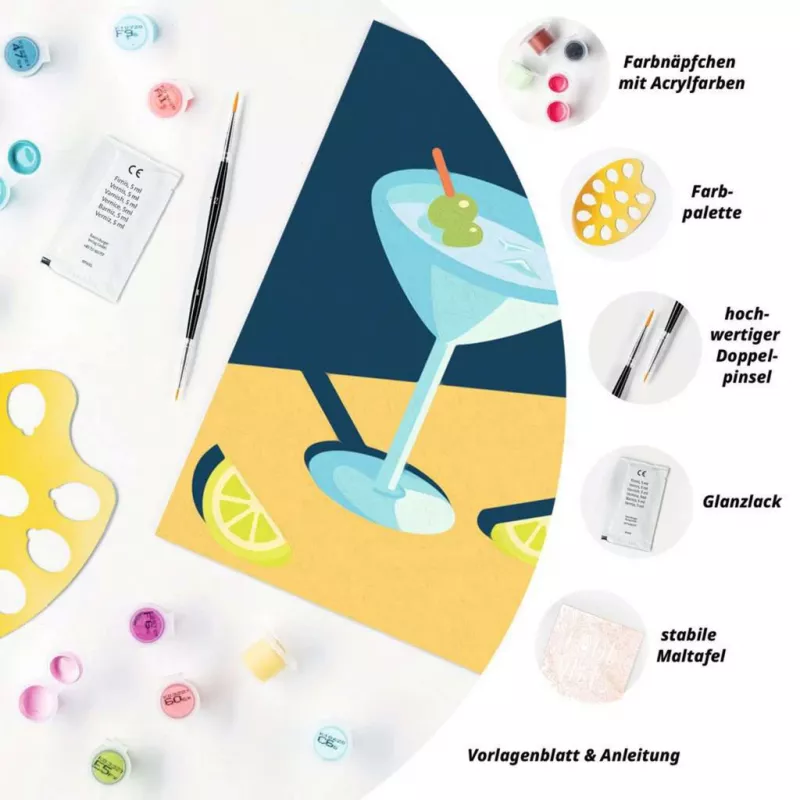 Zestaw do malowania Ravensburger CreArt Mocktail Lemon – zestaw do malowania po numerach