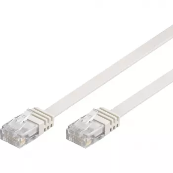 Wentronic Goobay CAT 5e płaski kabel krosowy, U/UTP, biały, 1.5 m - mieszanka miedzi CCA (95191)