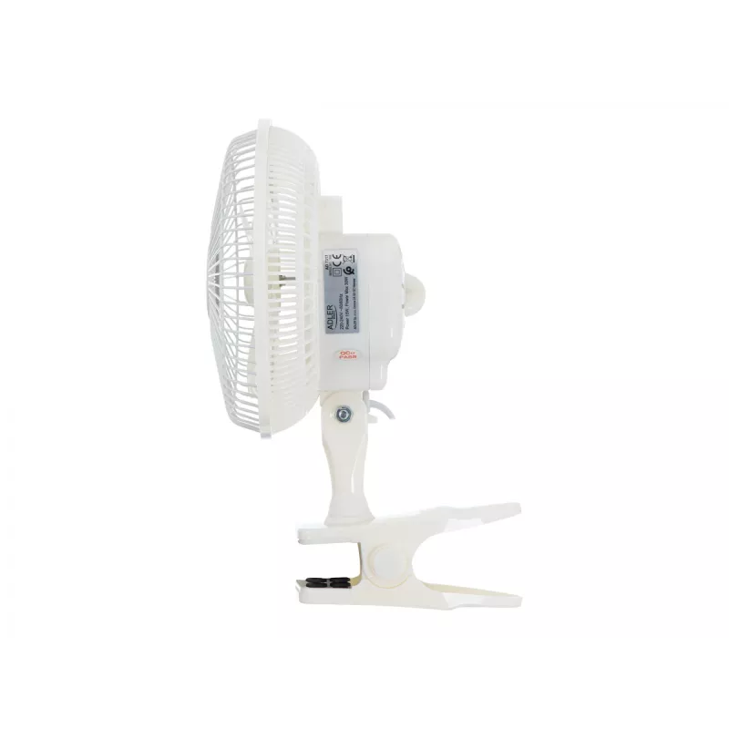 Adler | Wentylator z klipsem | AD 7317 | Wentylator biurkowy | Biały | Średnica 15 cm | Liczba prędkości 2 | 30 W
